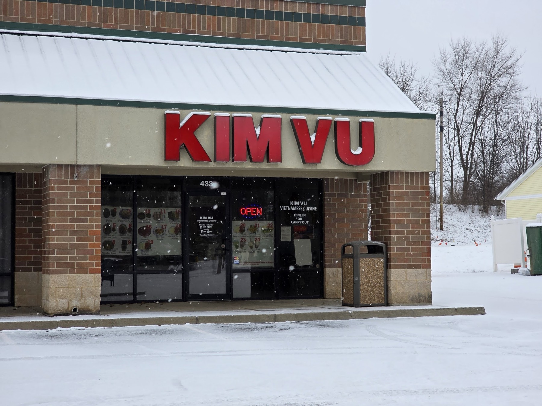 Kim Vu Vietnamese Cuisine storefront in Fort Wayne, Indiana